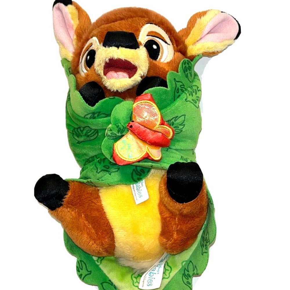 Disney Parks Babies Baby Bambi w/ Butterfly Blanket Plush Stuffed Toy Deer